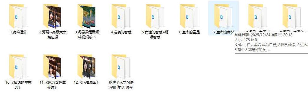 河易12套课程合集 女性智慧传播者、终身学习者，河易女性智慧传播者，终身学习者的12大课程合集