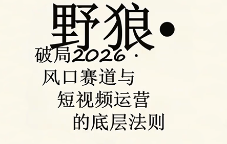 野狼团队·多平台实操短视频运营课（更新4月）