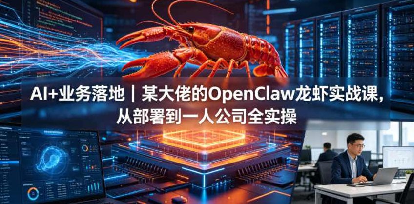 AI+业务落地某大佬的OpenClaw小龙虾实战课，从部署到一人公司全实操