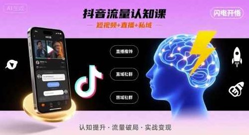 文涛老师-抖音流量认知课，短视频+直播+私域，认知提升，闪电开悟